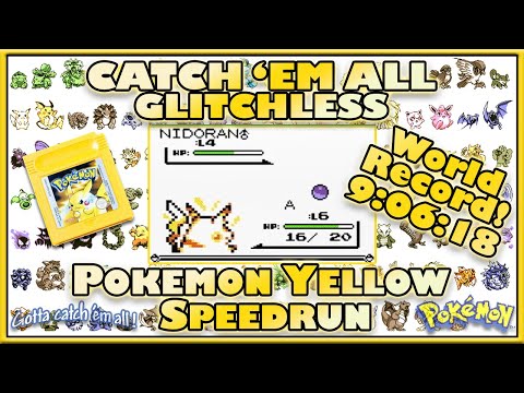 Catch 'em All Glitchless Pokémon Yellow in 9:06:18 [Current World Record]
