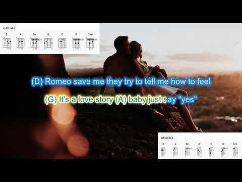 Love Story (no capo) by Taylor Swift play along with scrolling guitar chords and lyrics