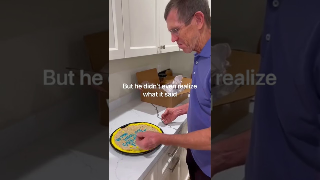 Suprising my dad with a cookie for Fathers Day.. #shorts