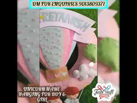 Unicorn Name Hanging For boy & girl Wall Hanging
