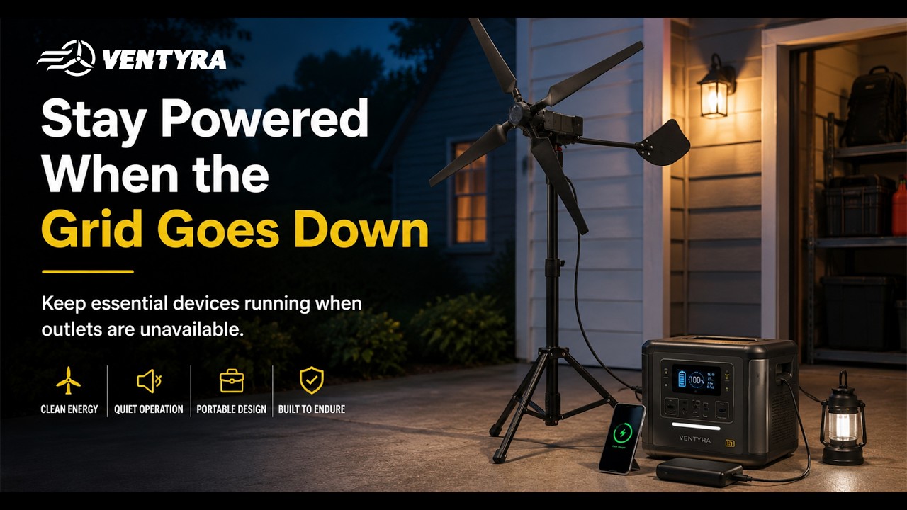 🌬️ VENTYRA R1 — Portable Wind Power System for Off-Grid Freedom