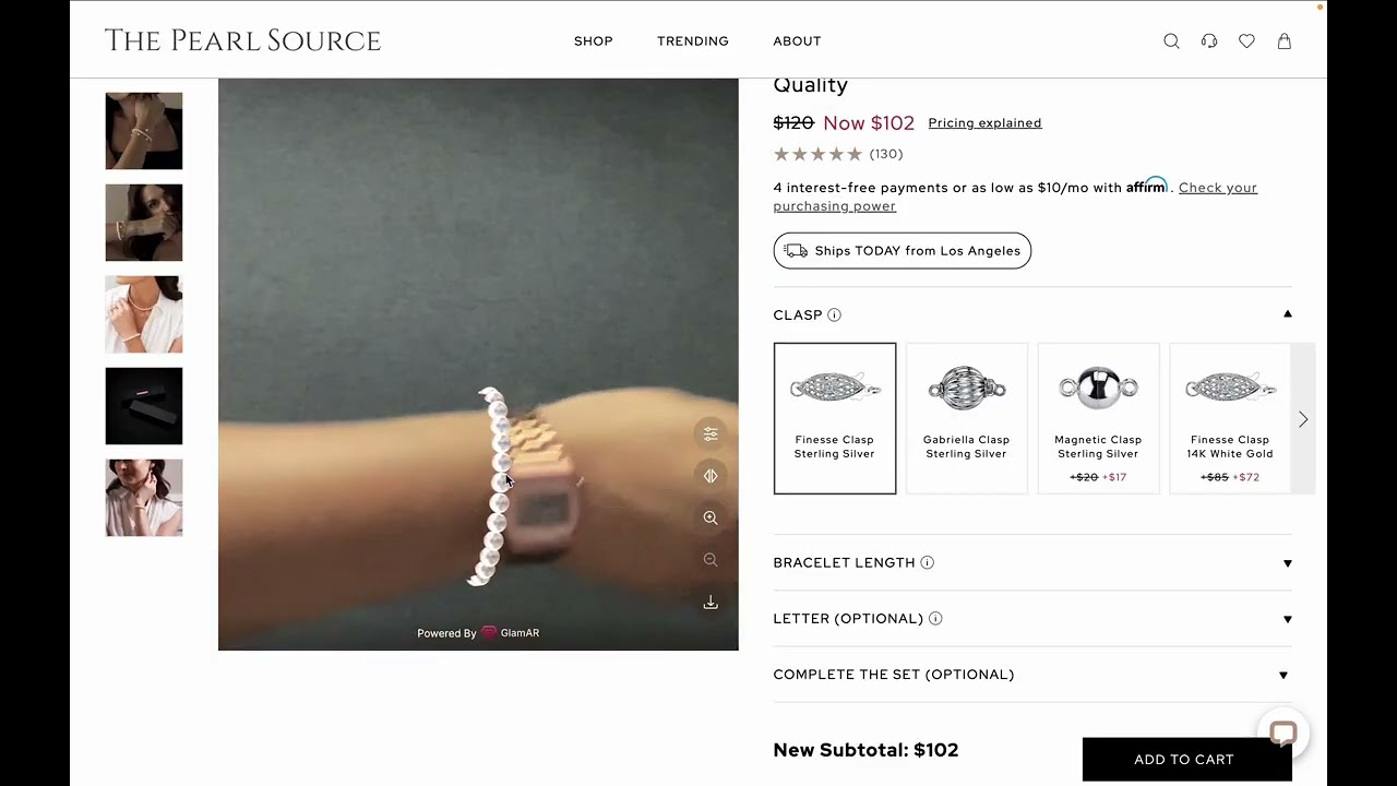 Jewelry Virtual Try-On Demo | AR 3D Model Jewelry Try-On from Laptop | The Pearl Source x GlamAR