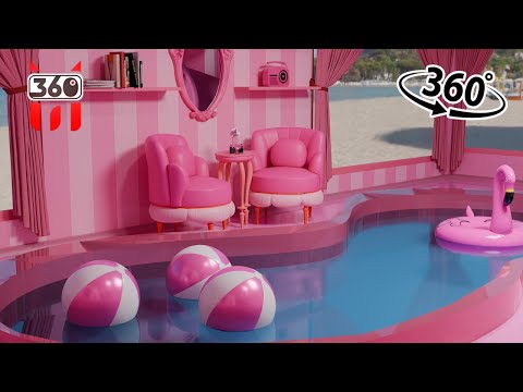 360° Barbie Dream House Tour | VR/360 ° Experience of Barbie home