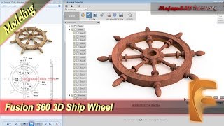 Fusion 360 Tutorial 3d Modeling Ship Wheel Practice Exercise 15