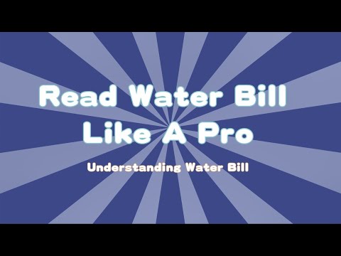 Read Water Bill Like A Pro - Understanding Water Bill