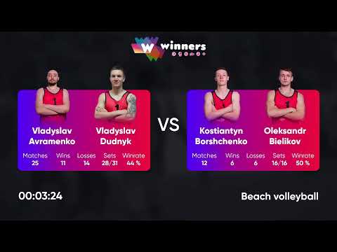 23:55 V. Avramenko / V. Dudnyk - K. Borshchenko / O. Bielikov 29.11.2022 | Winners Beach Volleyball