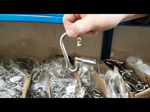 Self locking stainless steel carabiner carbine snap hook | GS Products