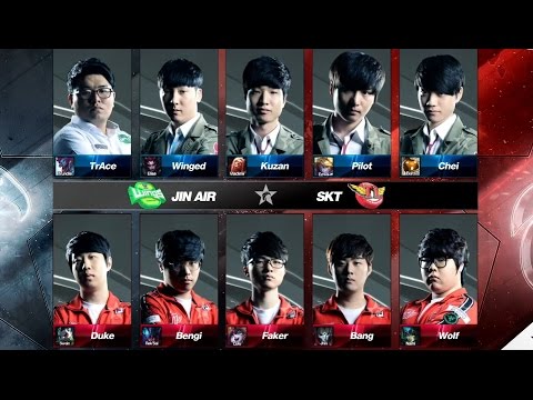 JAG vs SKT Game 1 Highlights - JIN AIR GREENWINGS vs SK TELECOM T1 - LCK 2016 LOL Champions KR