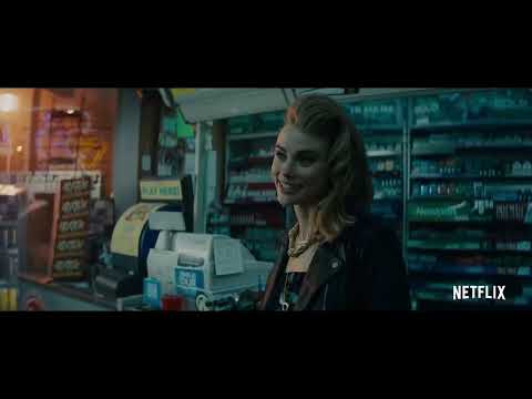Trailer montage: town car glides under violet streetlights, club lasers cut through smoke, rooftop chase on a synth downbeat