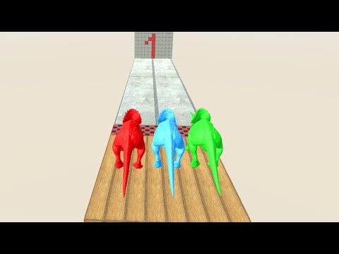 Colors Triceratops Speed race get a gold Pig - Animal Revolt Battle Simulator