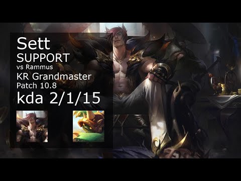 Sett Support vs Rammus - KR Grandmaster 2/1/15 Patch 10.8 Gameplay // [롤] 세트 vs 람머스 서폿