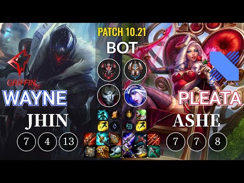 GRF Wayne Jhin vs DRX Pleata Ashe Bot - KR Patch 10.21