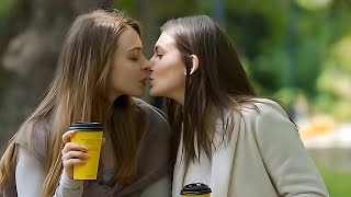Lesbian Two Sisters Kissing in Public | Lesbian Kissing Video | Deep Kissing