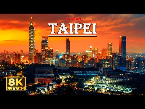 TAIPEI Taiwan 🇹🇼 durante o dia, uma metrópole cosmopolita moderna 8k 60Fps Drone Video