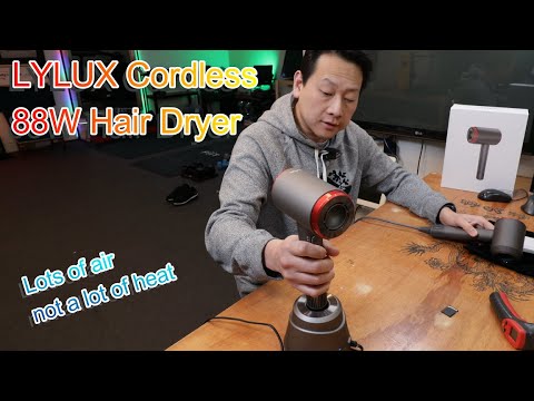 LYLUX Cordless Hair Dryer first use and demo by Benson...