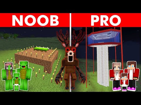 NOOB VS PRO: DEER CULT HOUSE BUILD CHALLENGE in Minecraft 99 Nights in a Forest!