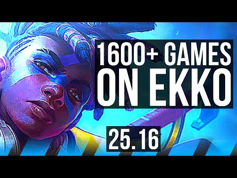 EKKO vs YONE (MID) | 1600+ games | EUW Grandmaster | 25.16
