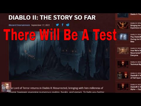 Diablo II Resurrected - The Story of Diablo So Far (There Will Be A Test!)