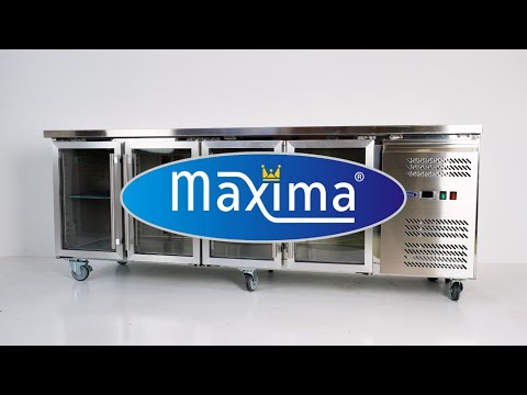 Maxima Gastro Kühltisch - 223 cm - 4 Glastüren