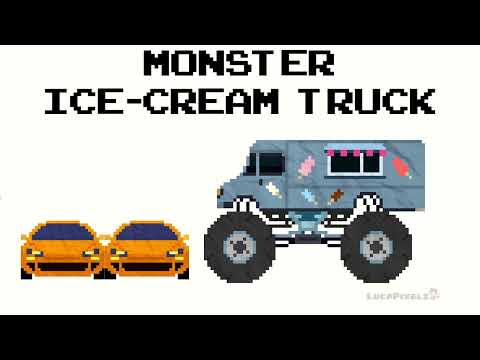 Monster Vehicles 4 | 8-Bit Pixel Art Monster Trucks