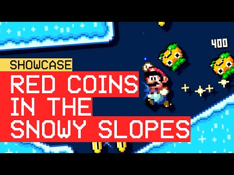 Super Mario Maker 2: Red Coins in the Snowy Slopes