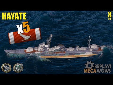 Hayate Ranked Battle 5 kills 185K damage | World of Warships Gameplay