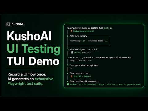 KushoAI for Playwright 공식 영상 미리보기