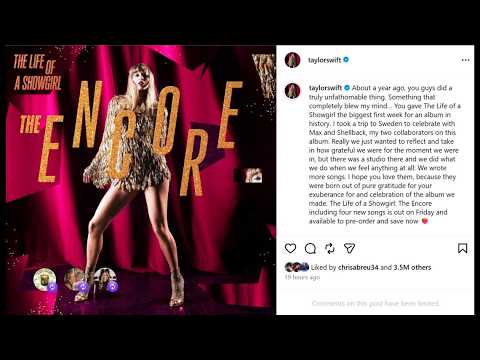 Taylor Swift announces new song 'Cleveland!' on expanded 'The Life of a Showgirl' album