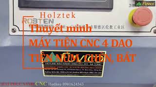 Thuyết minh MÁY TIỆN NÚM TAY NẮM HỌC KÉO GỖ CNC 4 DAO 70MM WOODMASTER WM7-R4L.