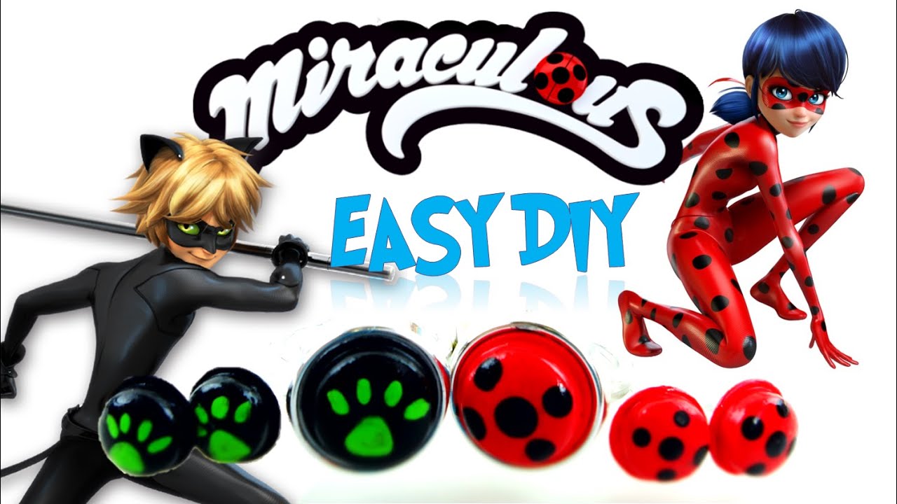 Easy Diy Miraculous Ladybug Cat Noir Ring And Earring
