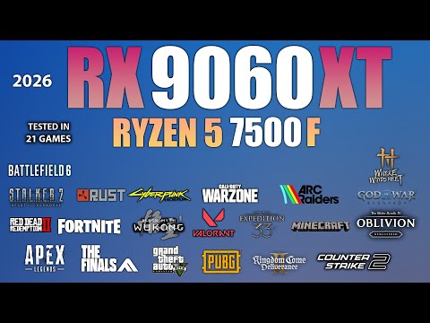 Se RX 9060 XT med 16 GB i 21 spel - och 7600:ans systerchip