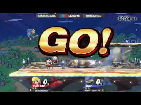 Come on and Ban #63 - Winner Quarters: EBG|BaSK|3xA (Toon Link) vs TA|WtF|Trevonte (Sheik)