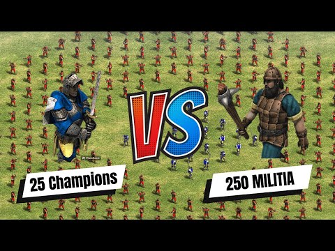 The Great War: 25 Champions Wage Battle Against 250 Militia - Age of Empires 2 #gameplay #gaming