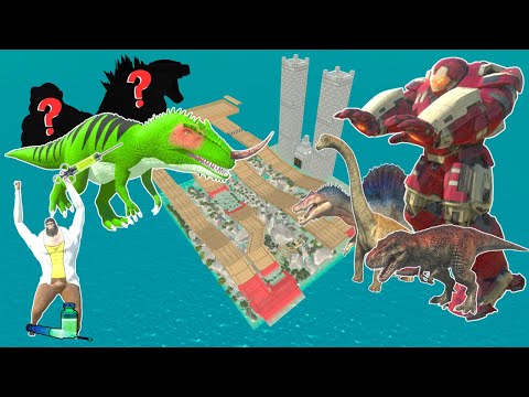 Dinosaurs Escape From Mutant Giganotosaurus - Animal Revolt Battle Simulator