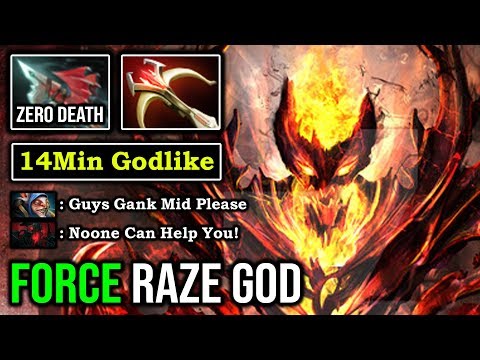 INCREDIBLE FORCE RAZE Shadow Fiend GOD 100% Deleted Meepo From MID with Zero Death DotA 2