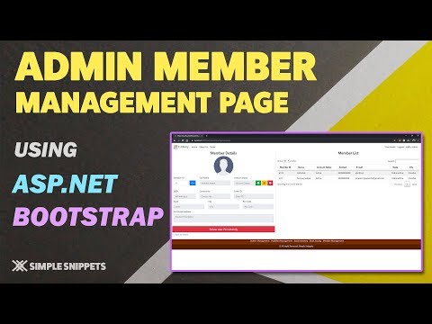 Designing Admin Member Management Page in ASP NET with Bootstrap Styling