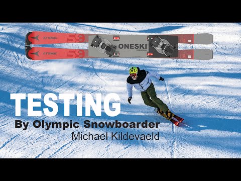 Testing the ONESKI by Olympic Snowboarder Michael Kildevaeld . www.oneski.com