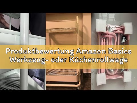 Produktbewertung Amazon Basics Werkzeug- oder Küchenrollwagen, 3 Ebenen, Mintgrün