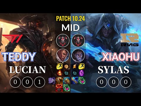 T1 Teddy Lucian vs RNG Xiaohu Sylas Mid - KR Patch 10.24