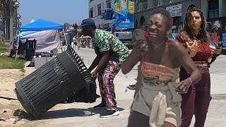 Couple Wild & Crazy People on the Venice Boardwalk this Morning