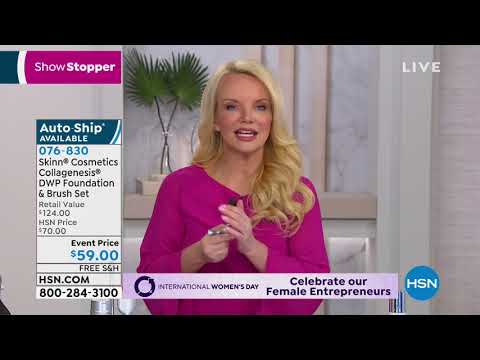 Skinn Cosmetics CollagenesisDWP Fair Foundation and Brus...