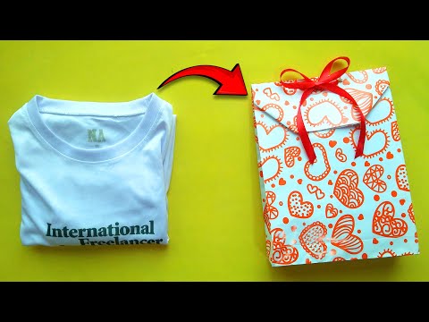 How to Gift Wrap a T-Shirt without Box | Pack a Dress for Gift | Wrap Clothes as Gift without Box