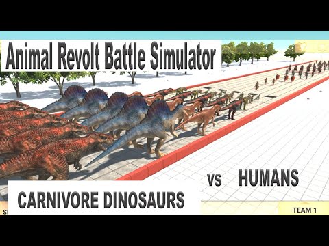 ⚡ Carnivore Dinosaurs VS Ancient Humans ⚡ Animal Revolt Battle Simulator⚡