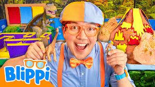 Blippi Saves the Dinos from a Volcano! 🌋