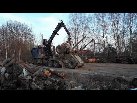 Holztransporte, hier werden ca. 23 Festmeter Langholz abgelden und weiter verarbeitet zu Brennholz.