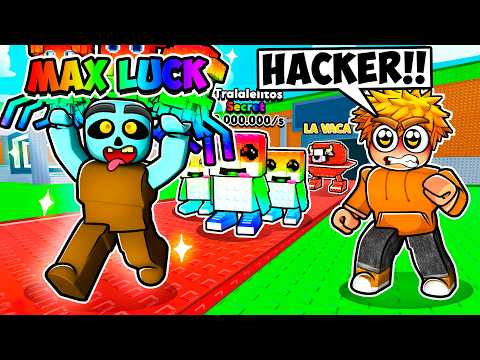 I Secretly Cheated with MAX SERVER LUCK in Roblox Steal a Brainrot...