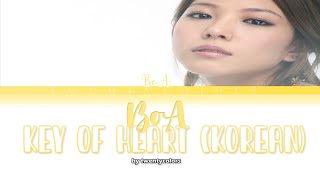 BoA (보아) - KEY OF HEART (Korean Version) (Color Coded Lyrics Han/Rom/Eng)