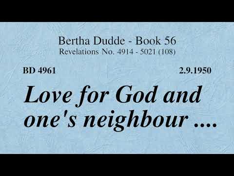 BD 4961 - LOVE FOR GOD AND ONE’S NEIGHBOUR ....