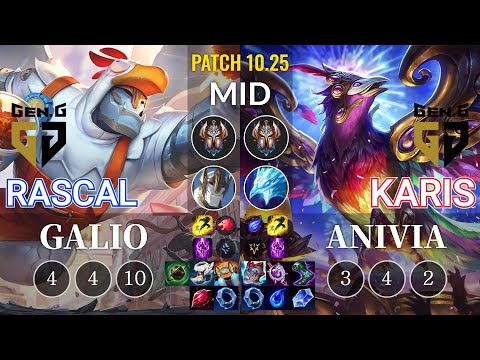 GEN Rascal Galio vs GEN Karis Anivia Mid - KR Patch 10.25