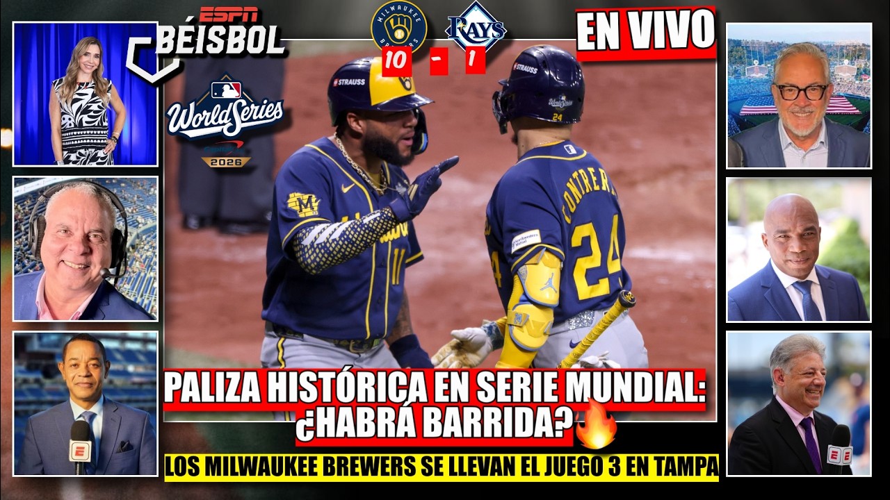 BREWERS a un PASO de ser CAMPEÓN de SERIE MUNDIAL. APLASTÓ a los RAYS en el Juego 3 | ESPN Beisbol